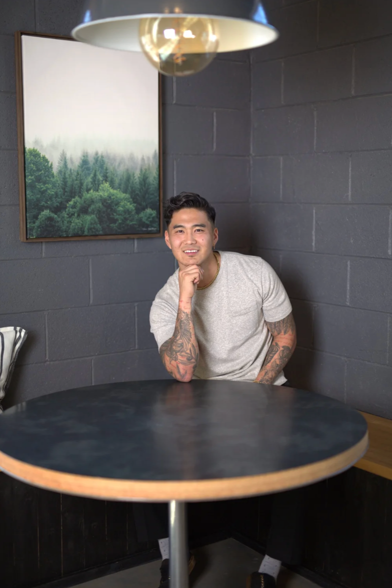 Tim Guercio seated at a table